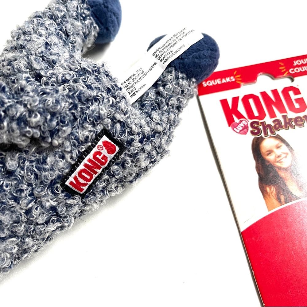KONG Navy Plush Dog Toy with White Polka Dots NWT 1 foot long! - Picture 6 of 12